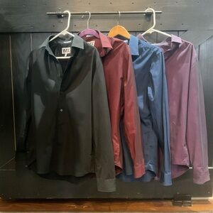 Express 1MX Men's Dress Shirt Set - Black, Burgundy, Blue, Purple - Size M